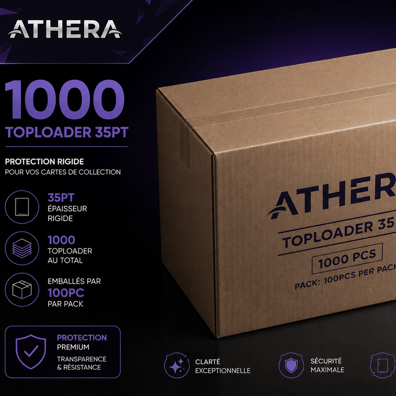 1000 Toploaders 35PT ATHERA – Protection Rigide pour Cartes de Collection |10 Packs/100 pcs - ATHERA360