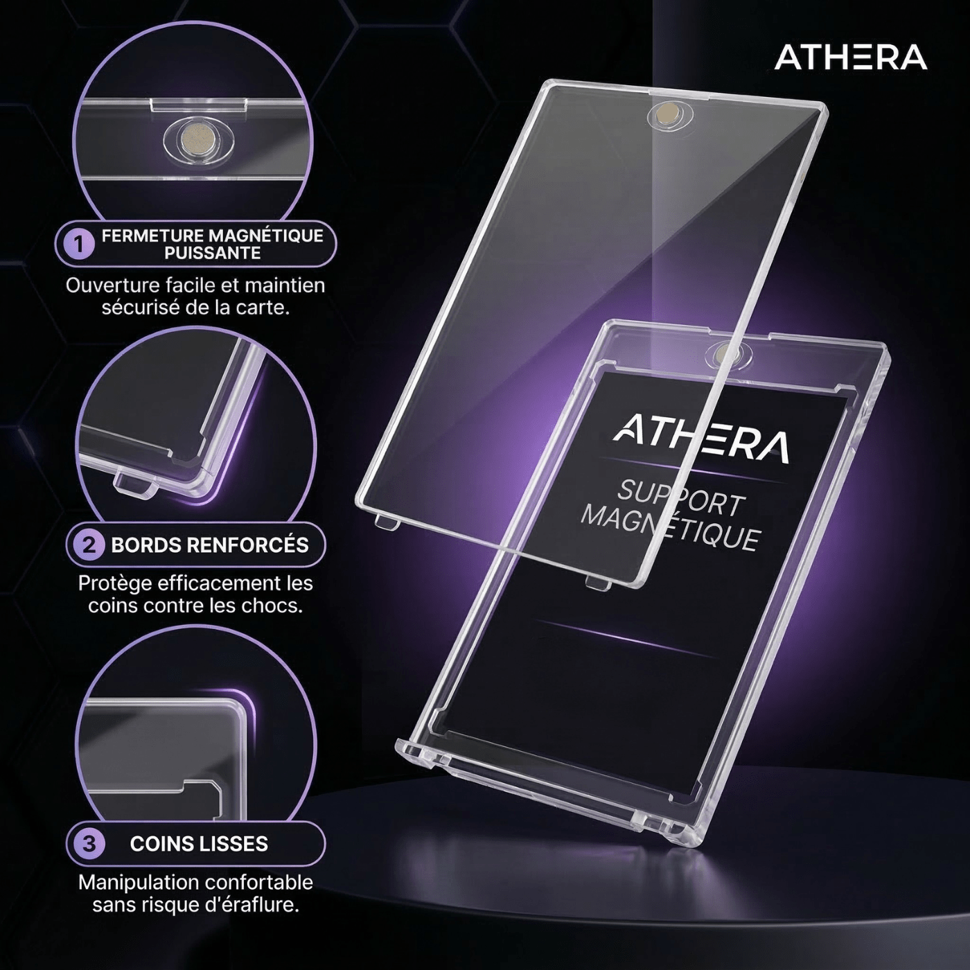 3 Protections Magnétiques One Touch 360PT — Porte - Carte Ultra Thick & Logoman | ATHERA360 - ATHERA360