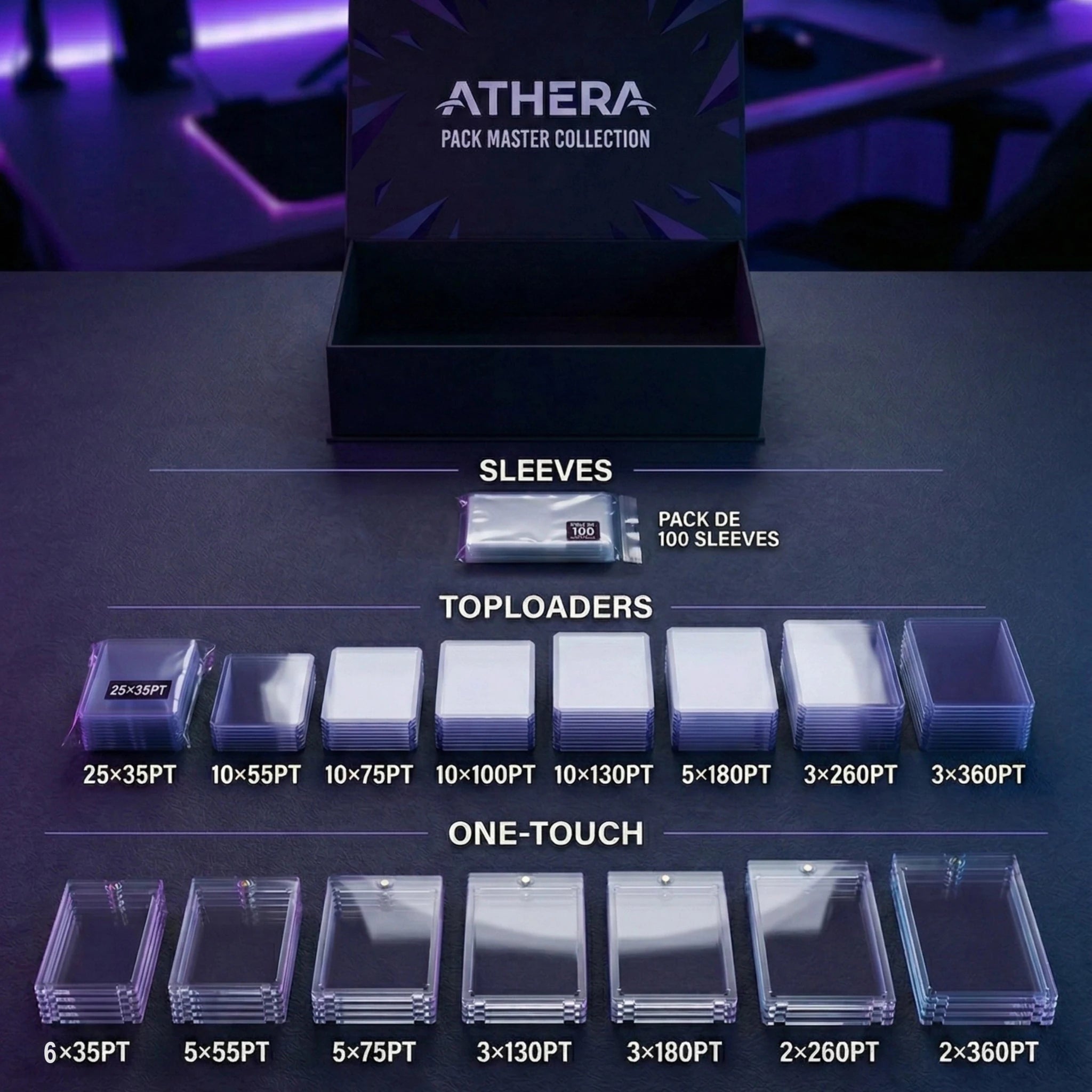 ATHERA Pack Master Collection - Kit de Protection Intégrale pour Cartes de Collection ( 35PT à 360PT) - ATHERA360