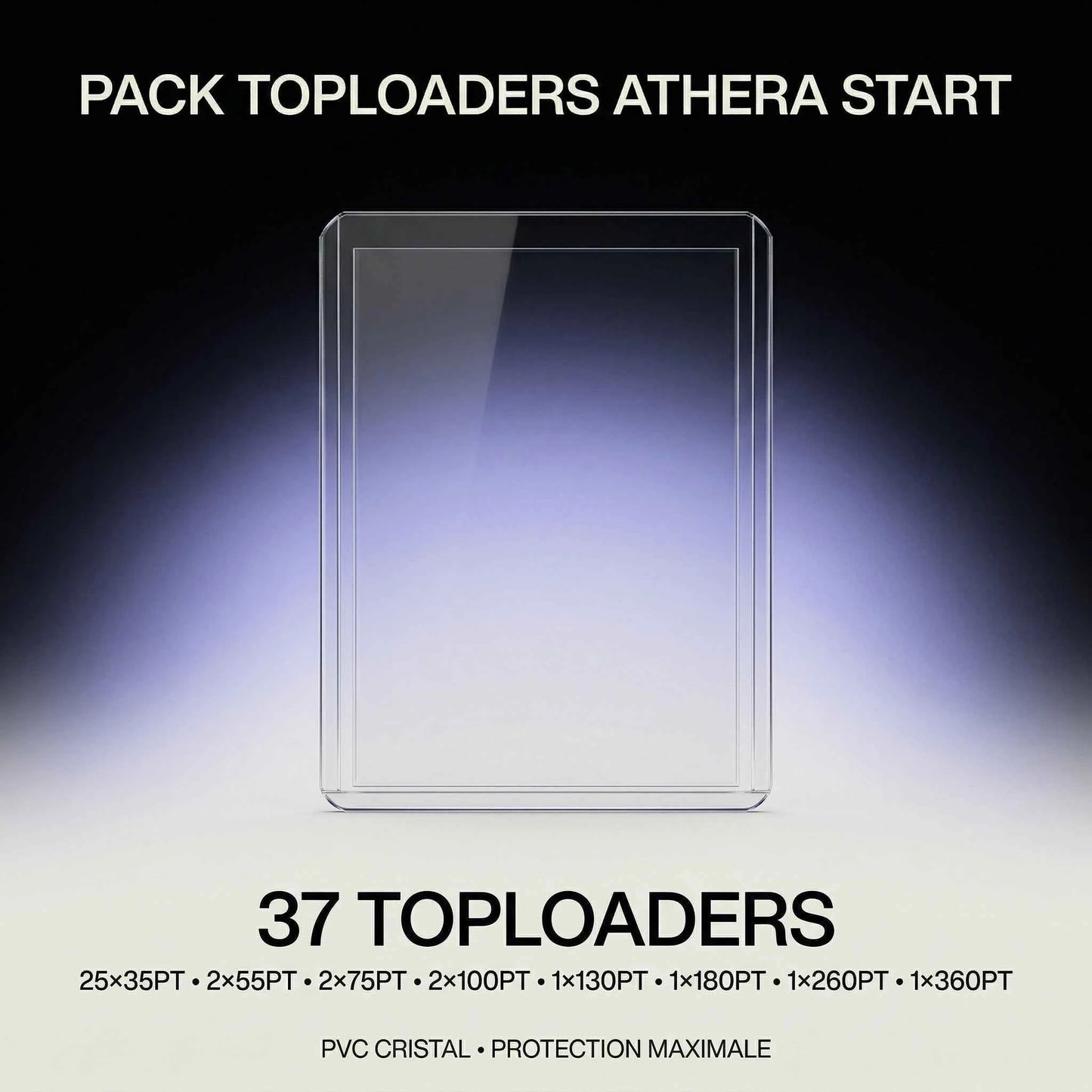 Pack Toploaders Athera Start – Assortiment 35PT à 360PT | Protection Cartes de Collection