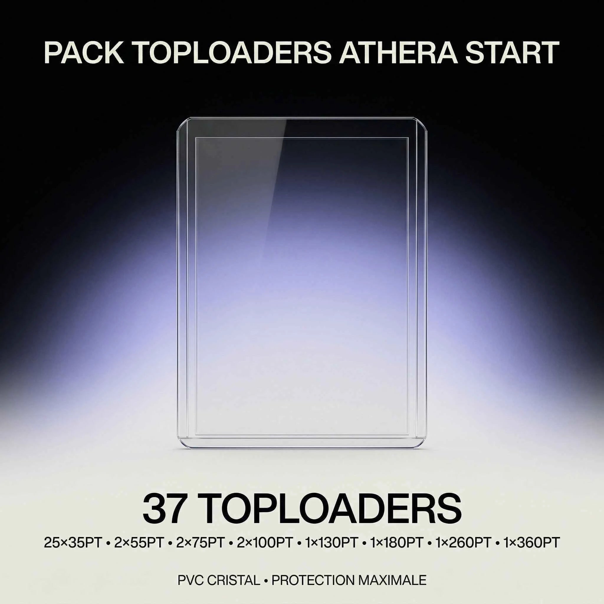 Pack Toploaders Athera Start – Assortiment 35PT à 360PT | Protection Cartes de Collection